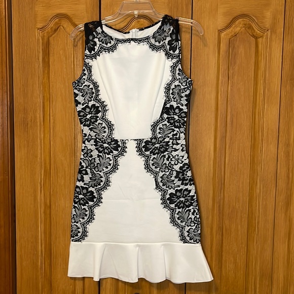 macy's black and white formal dresses Ieena for Mac Duggal - White Strapless Floral Printed Mikado Ball Gown main image 1